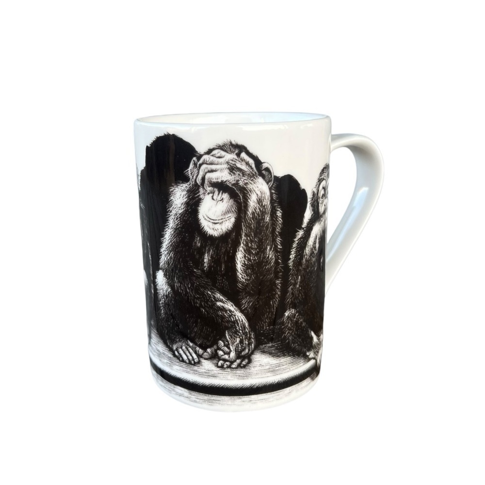 Slice of Life No Evil Coffee Mug Kent Barton Monkeys‎ 222 Fifth See No Evil GUC